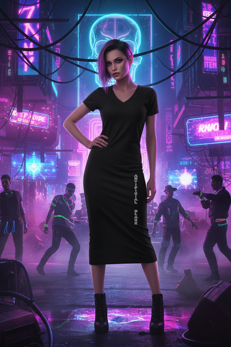 Women's V-Neck Short Sleeve Maxi Dress