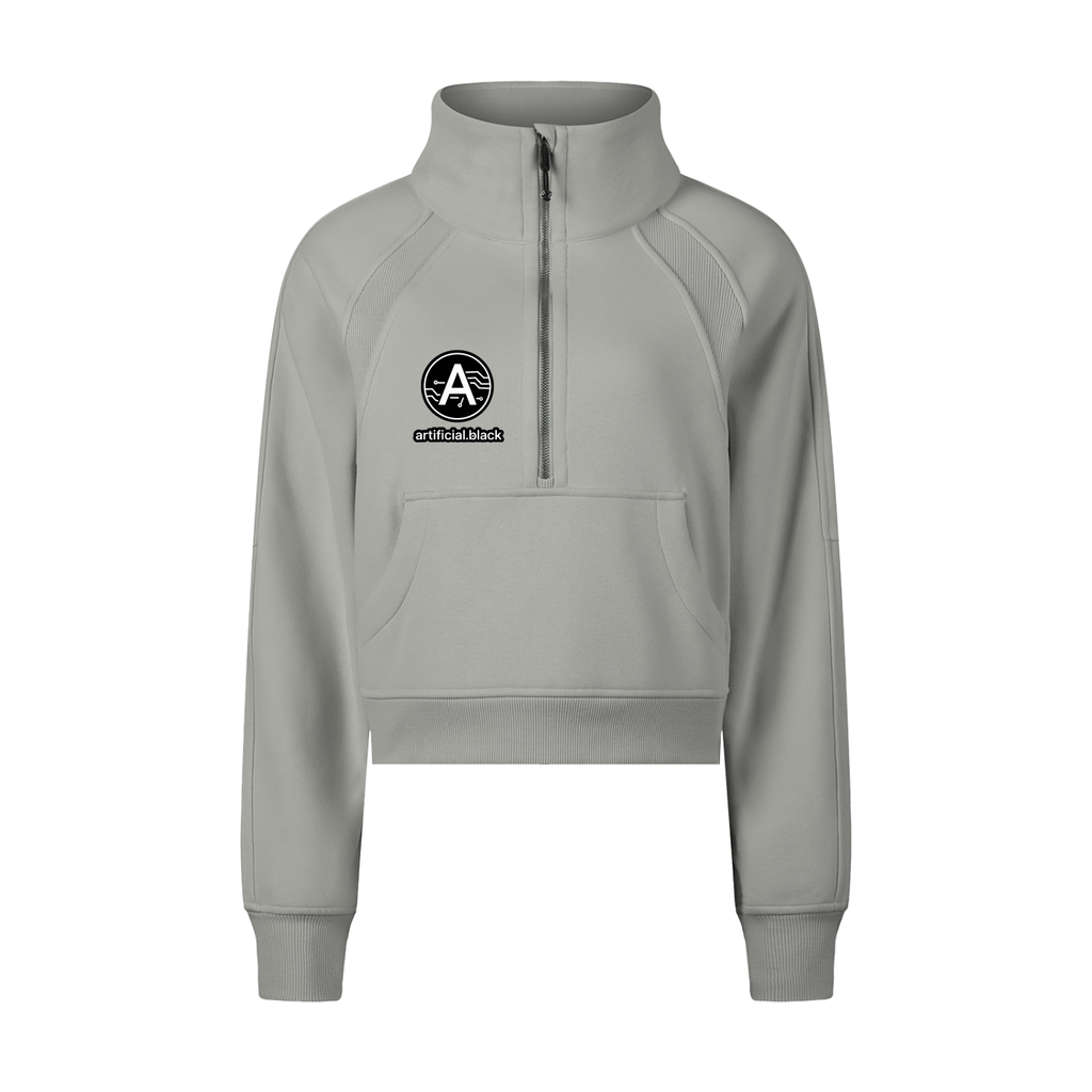 Digital Logo Cropped Half-Zip Sweatshirt
