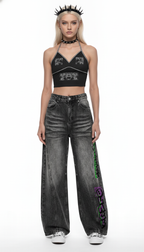 Women’s Vintage Wash Wide Leg Digital Denim