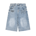 Men’s Vintage Wide Digital Denim Shorts