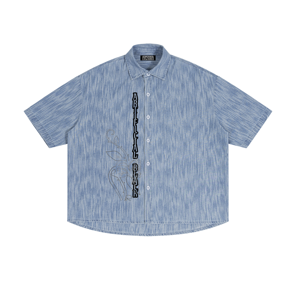 Unisex Boxy Vintage Wash Denim Shirt