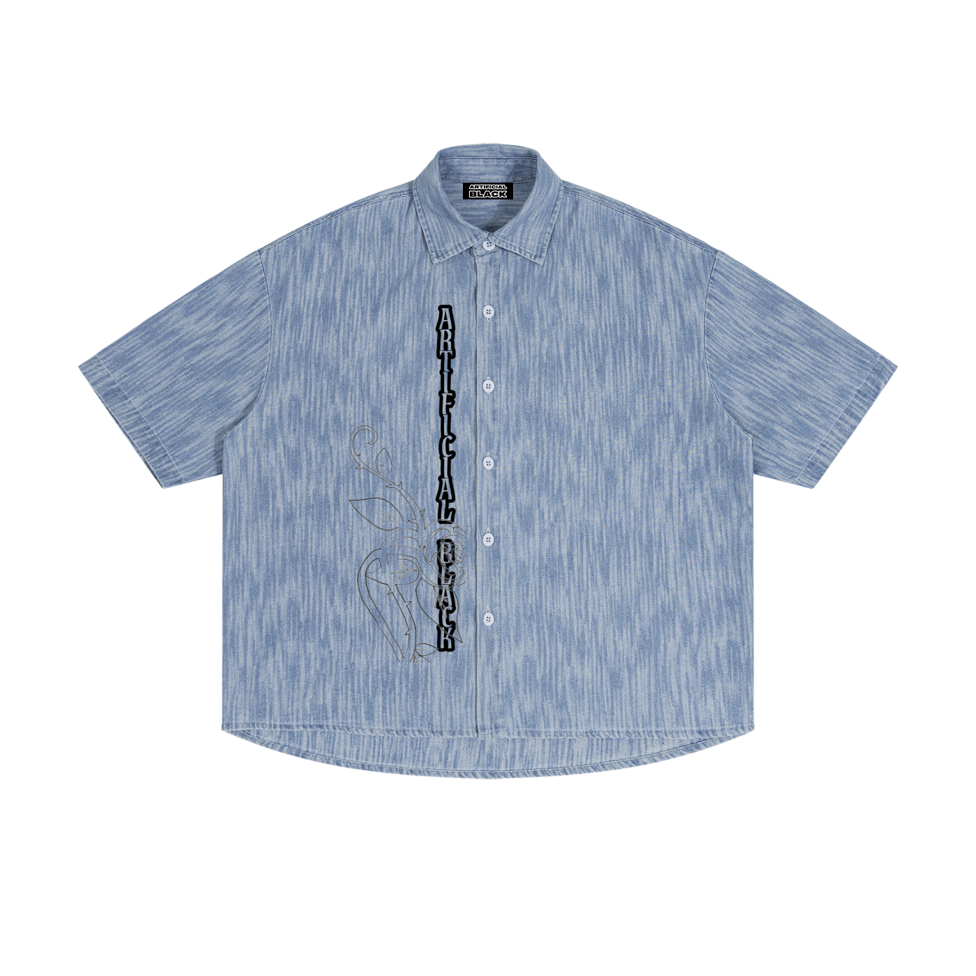 Unisex Boxy Vintage Wash Denim Shirt