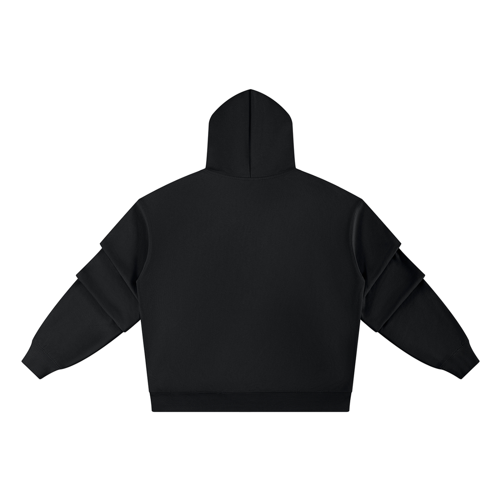 Ruched Sleeves Artificial Athletics Hoodie