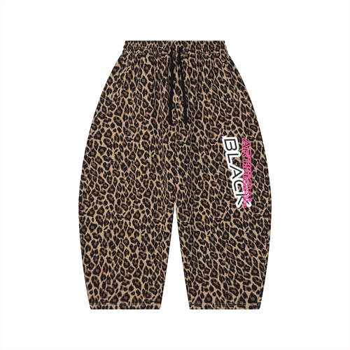 Unisex Leopard Barrel Leg Sweatpants