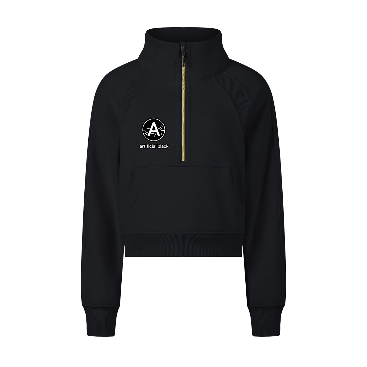 Digital Logo Cropped Half-Zip Sweatshirt