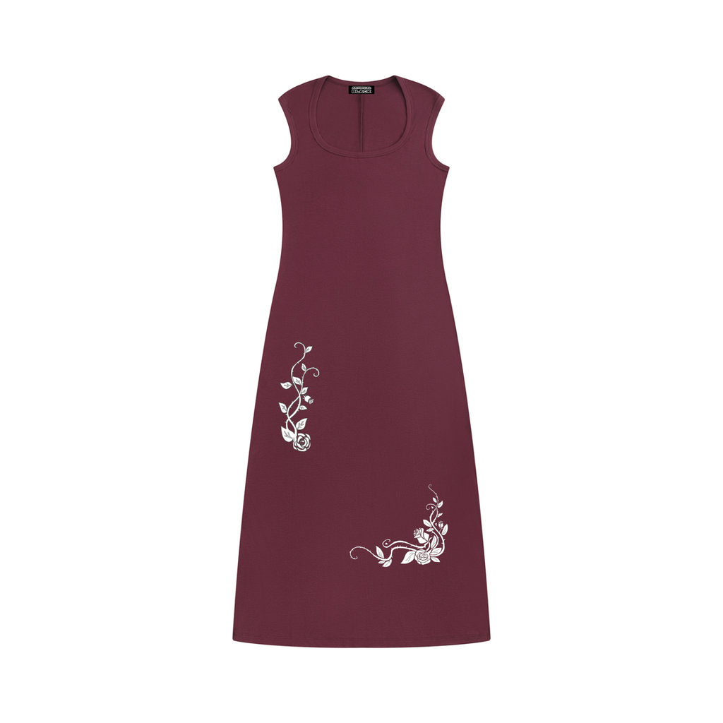 Women's Slim Sleeveless Time Vines Dress