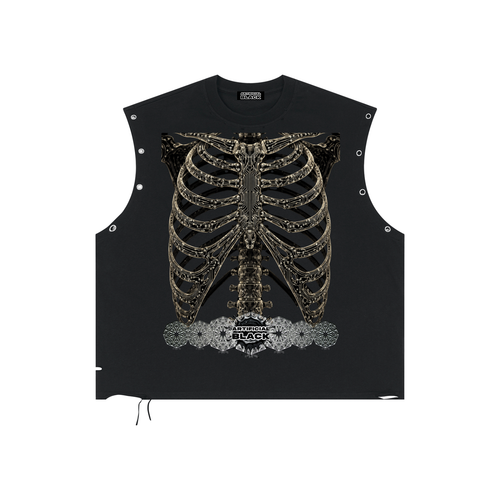 Débardeur Digital To The Bones à œillets métalliques effet usé