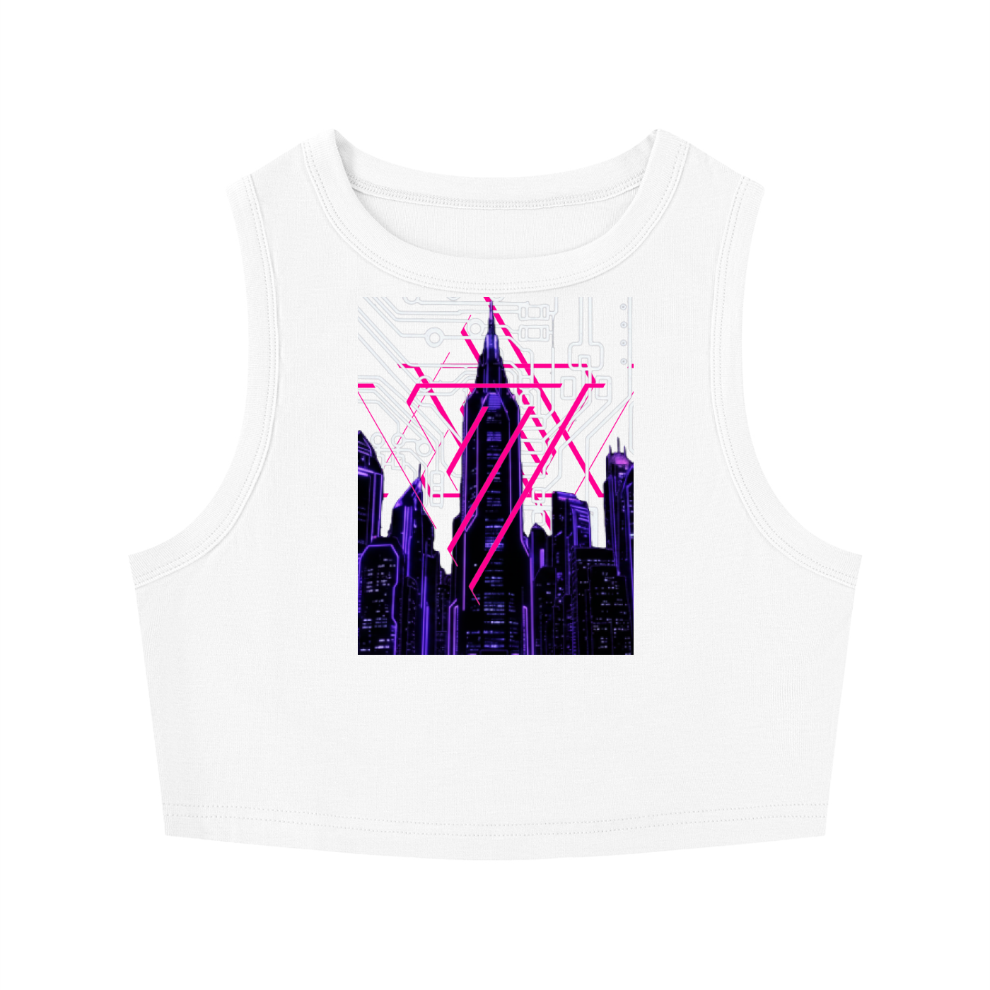 Digital Neon Crewneck Crop Tank