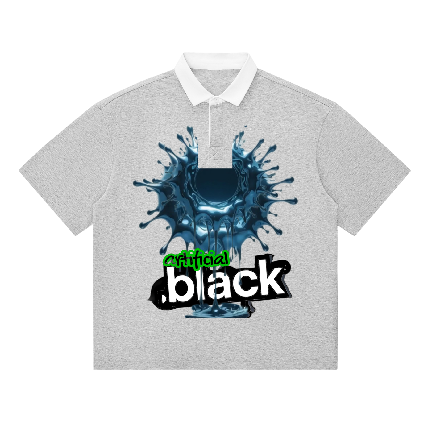 "Antimatter Splatter Contrast Polo Shirt"