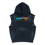 Vintage Graffiti Sun Fade Sleeveless Hoodie