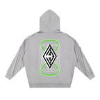 Snow Washed Tape Raw Edge Zip Hoodie