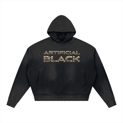 Unisex Artificially Embroidered Sunfade Distressed Hoodie