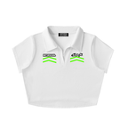 V-Neck Lapel Crop Top