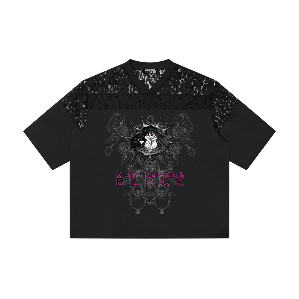 Artificial Lace and Vines  V-Neck T
