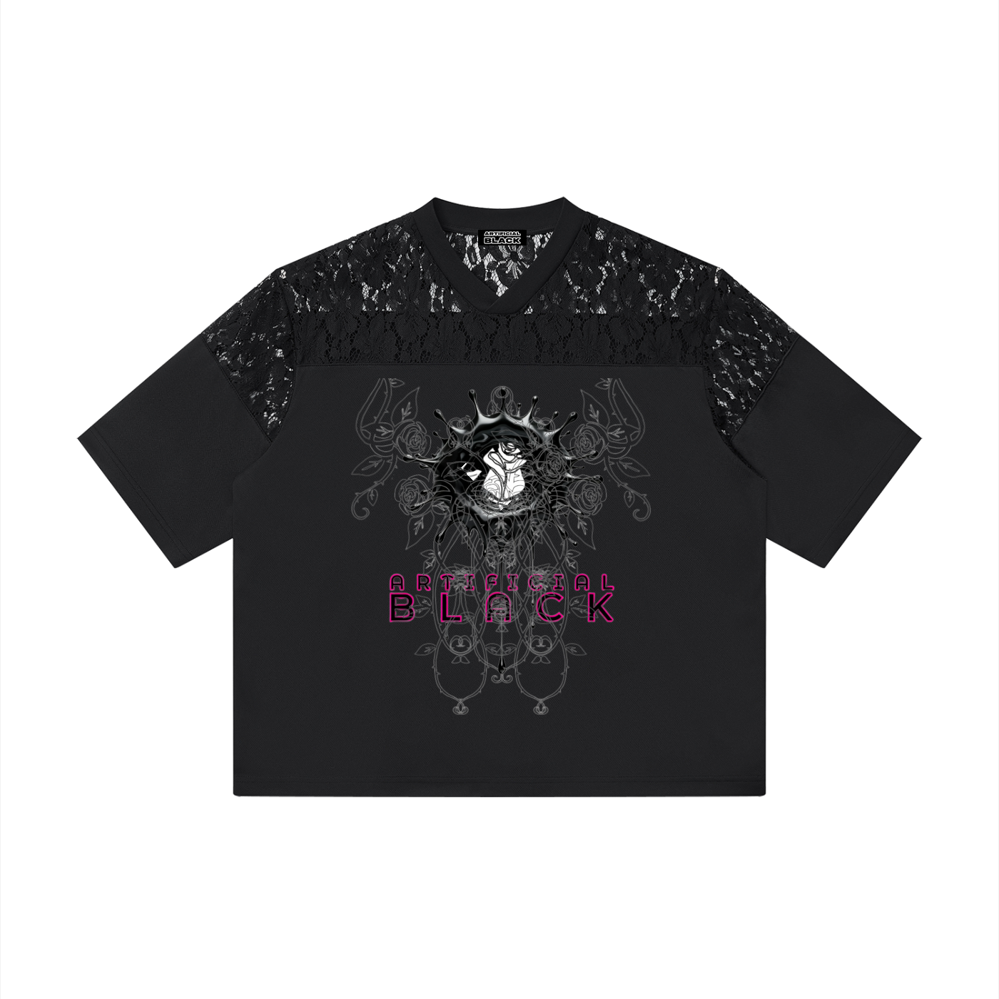 Artificial Lace and Vines  V-Neck T