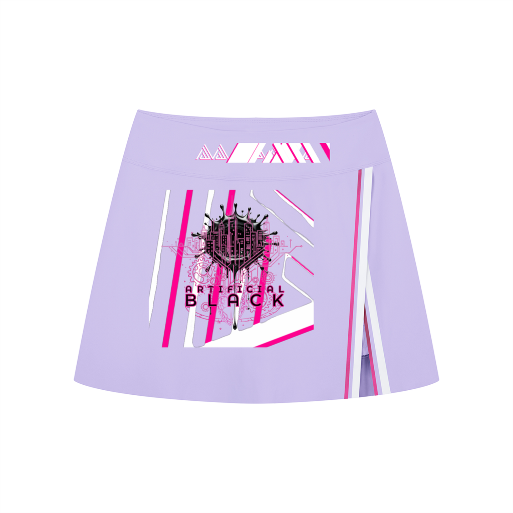 Women's A-Line Contrast Panel Slit Skirt