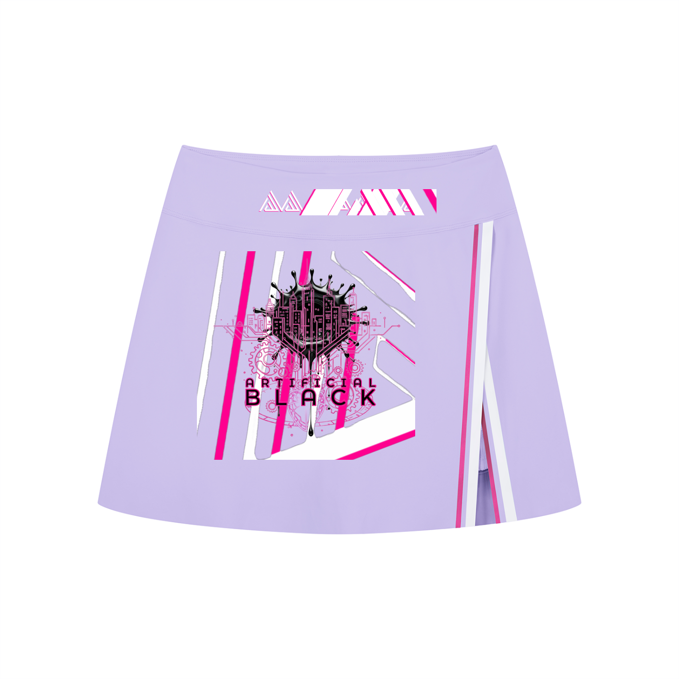 Women's A-Line Contrast Panel Slit Skirt