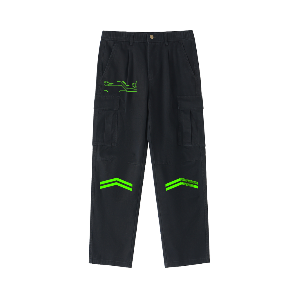 Cotton Elastic-Waist Cargo Pants