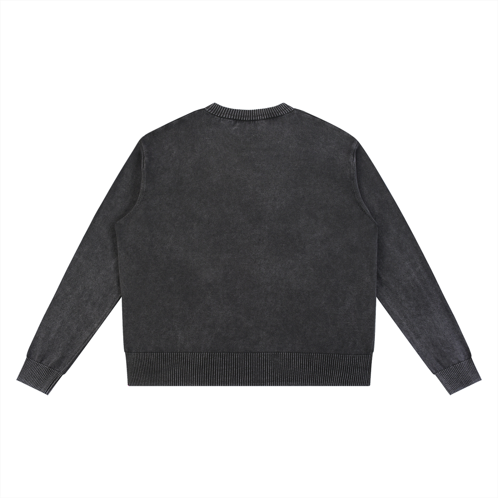 Neon Black Mineral Wash Oversized Sweater