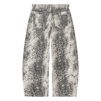 Men's Snake Print & Splatter Barrel Leg Pants