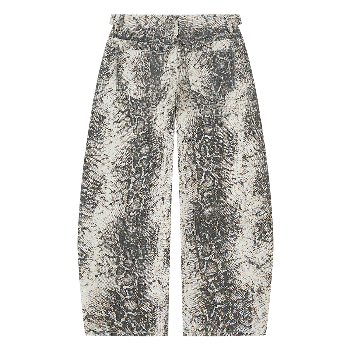 Men's Snake Print & Splatter Barrel Leg Pants