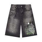 Men’s Digital Cities Wide Leg Denim Shorts