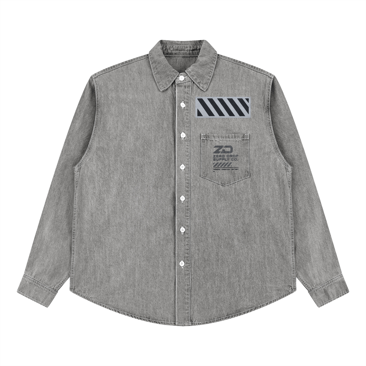 Unisex Vintage Wash Denim Shirt - ZERO DROP SUPPLY CO.