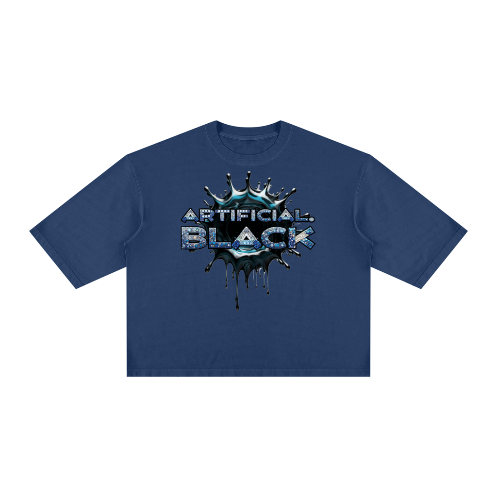 Unisex Vintage Blinged Out Splater Boxy T