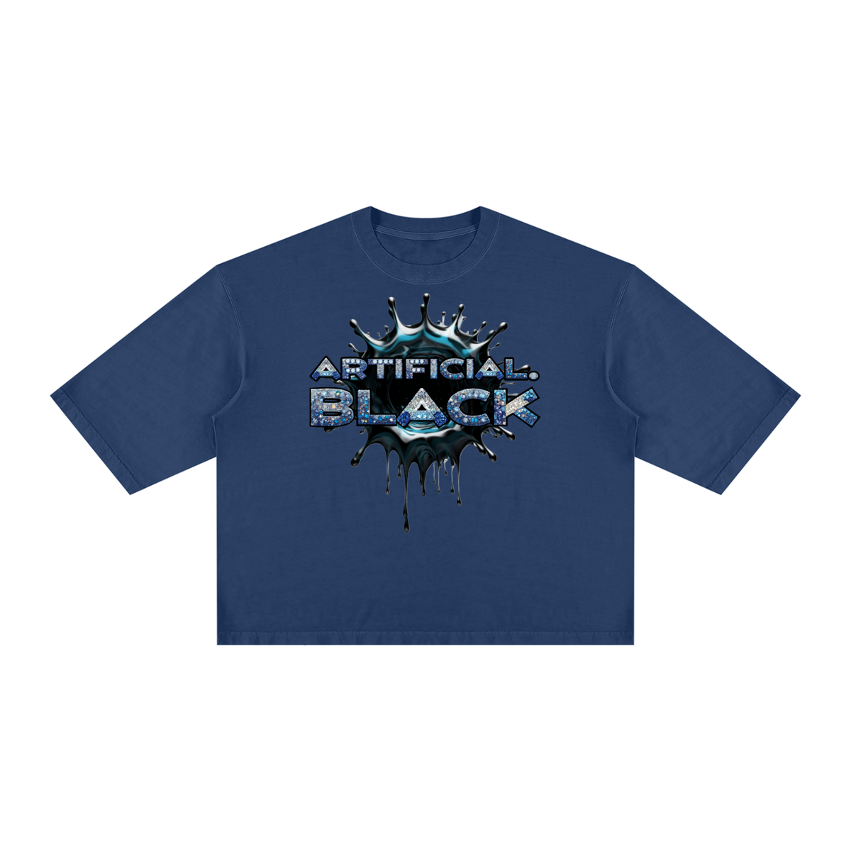 Unisex Vintage Blinged Out Splater Boxy T