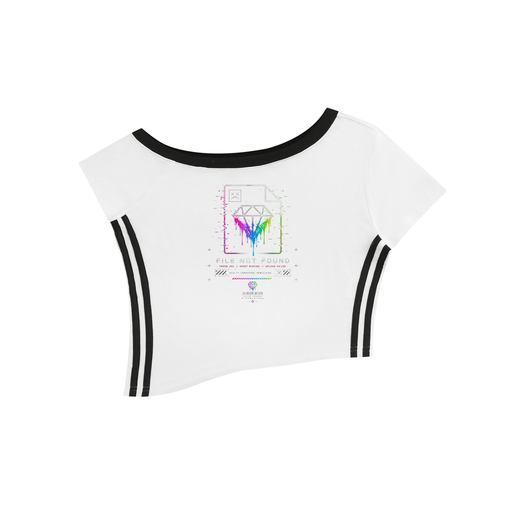 File Not Found Skewed Timeline Off-the-Shoulder T