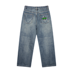 Men's Vintage Wash Straight Leg Denim Jeans