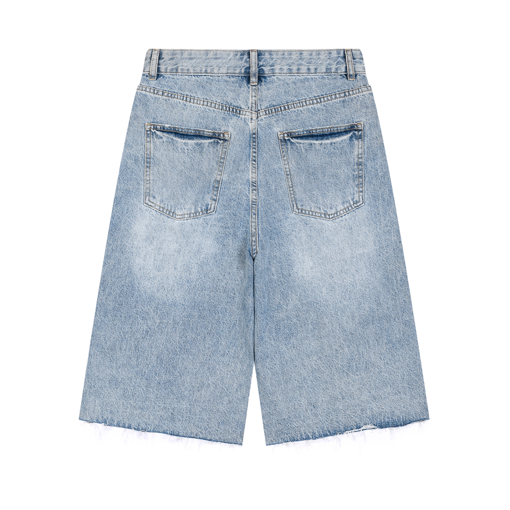 Men’s Vintage Wide Digital Denim Shorts