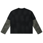 Unisex Vintage Wash Leopard Sleeved T