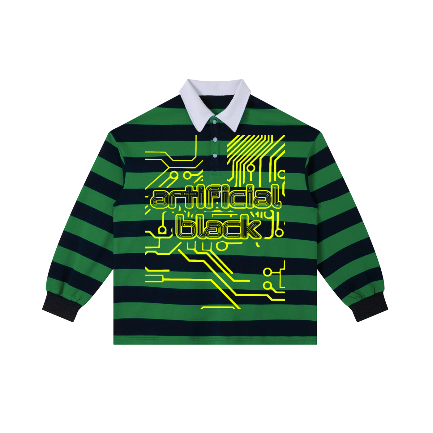 Color Block Stripe Polo Shirt