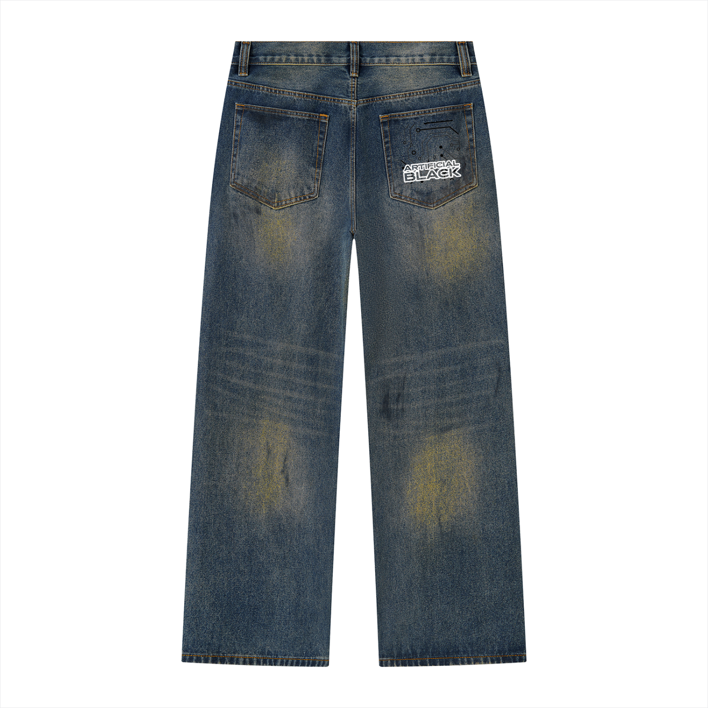 Men's Vintage Wash Sideline Wide Leg Denim