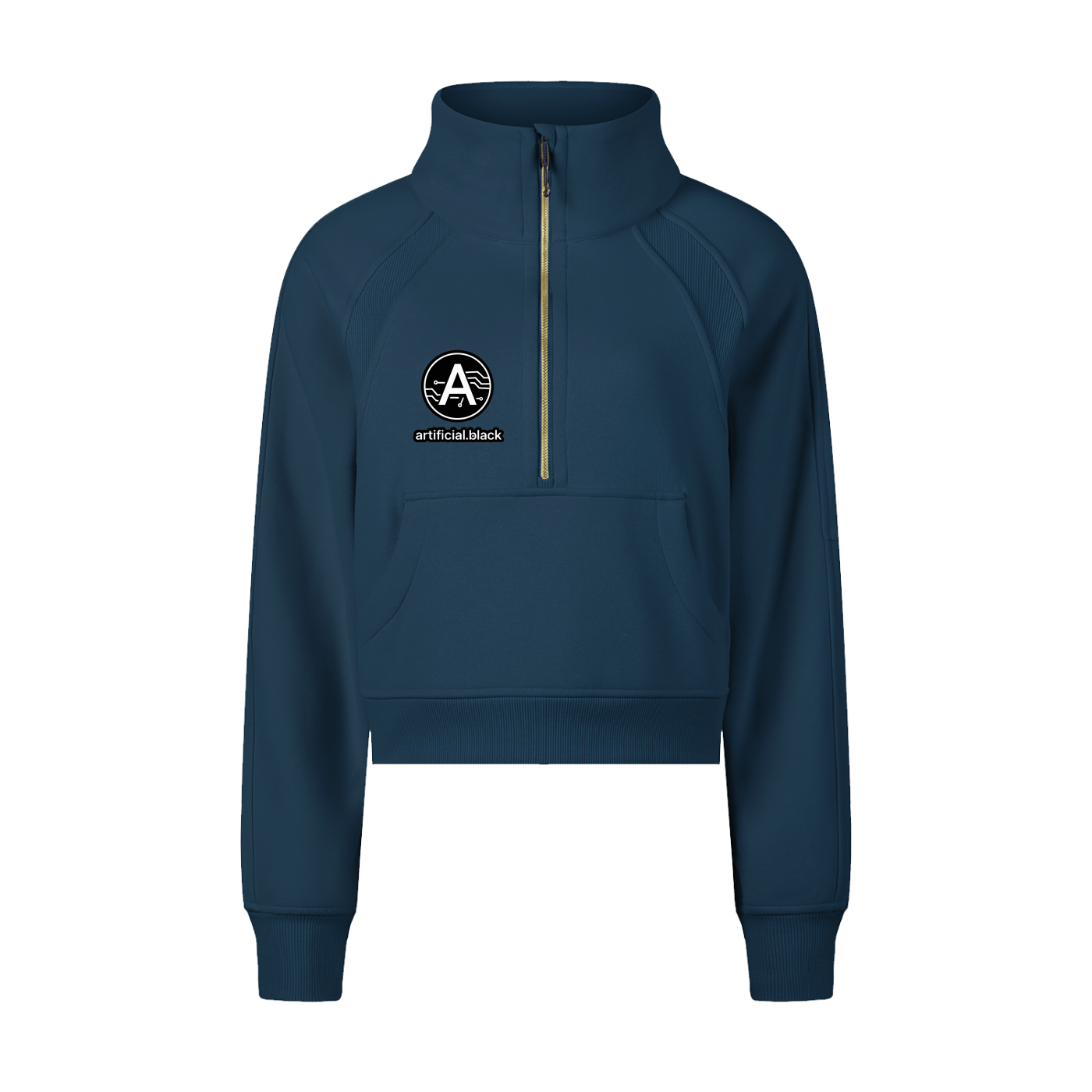 Digital Logo Cropped Half-Zip Sweatshirt