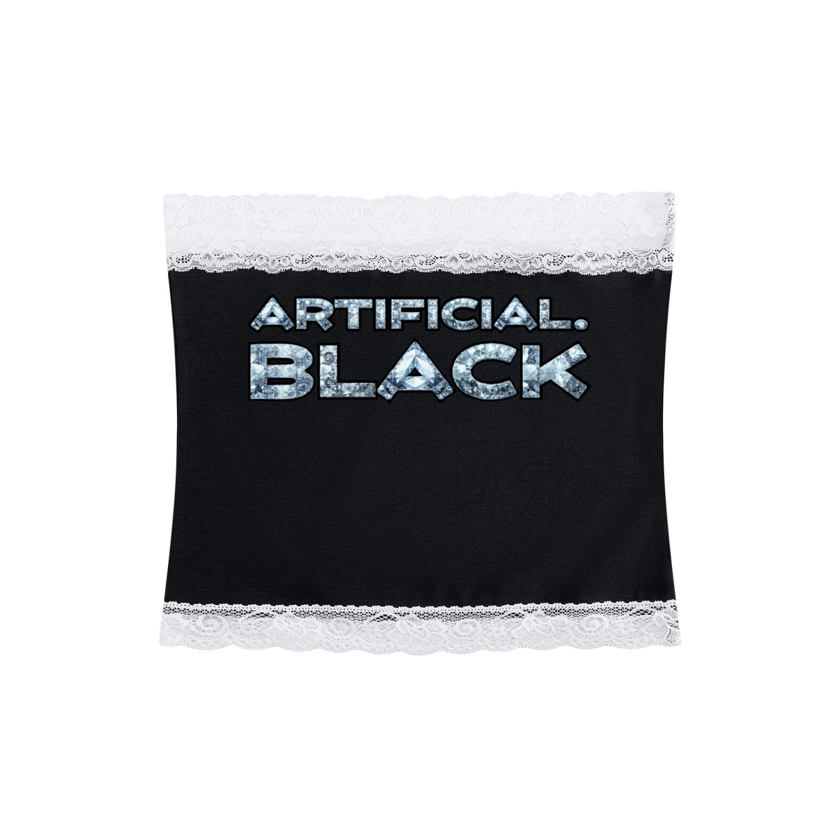 Women's Cropped Paneled Tube Top Diamonds and Lace