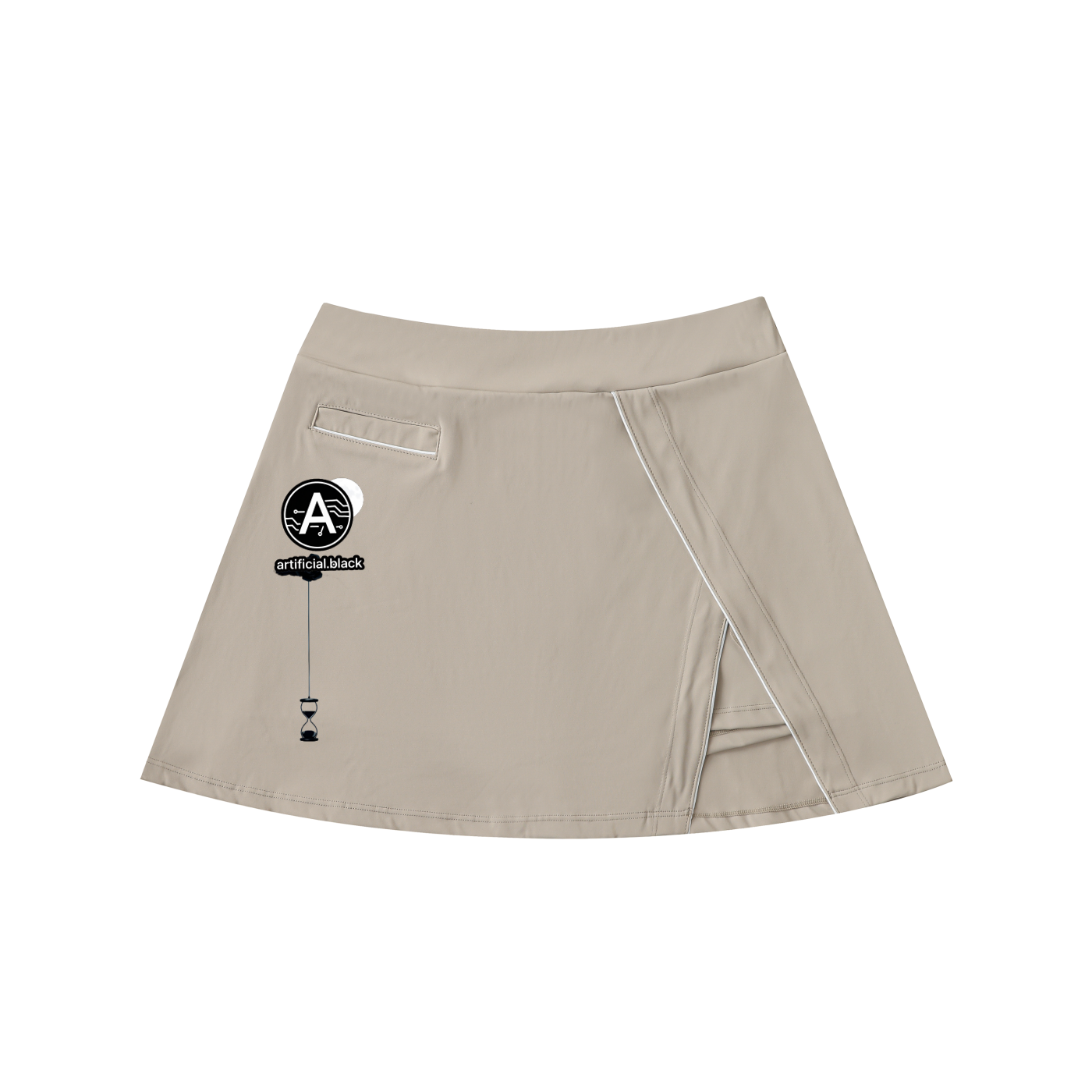 "Digital Time A-Line Mini Skirt"