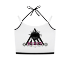 Diamond Line Contrast Binding Halter Tank Top