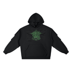 Ruched Sleeves Digitally Enhanced Hoodie