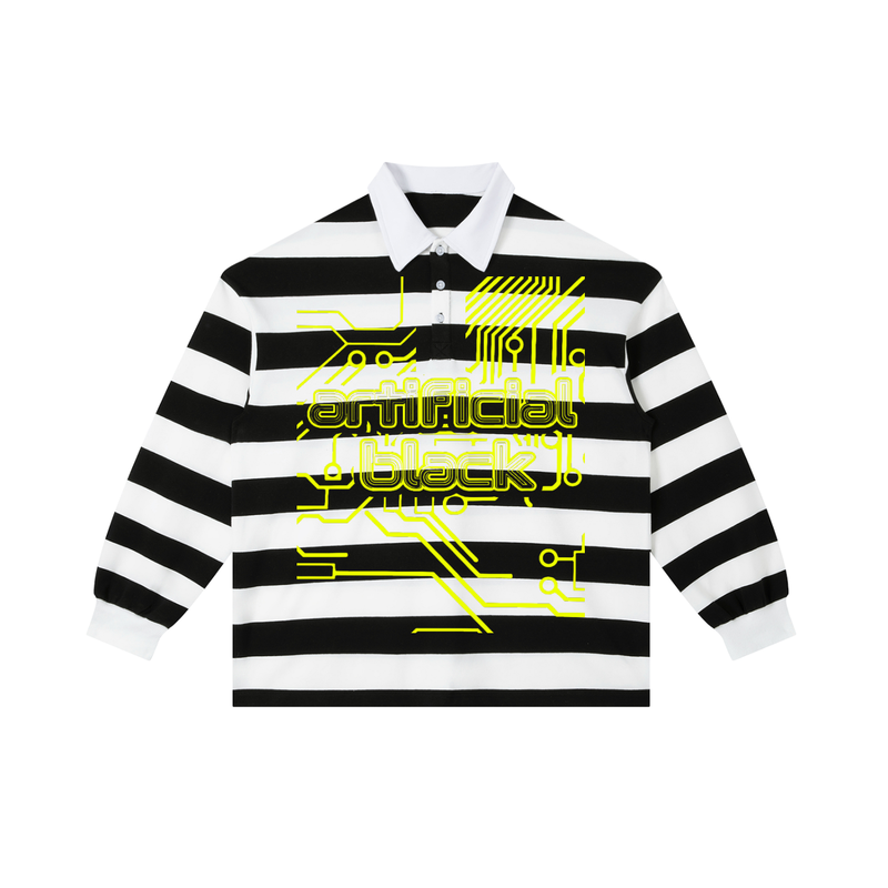 Color Block Stripe Polo Shirt