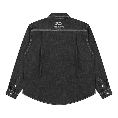 Unisex Vintage Wash Denim Shirt - ZERO DROP SUPPLY CO.