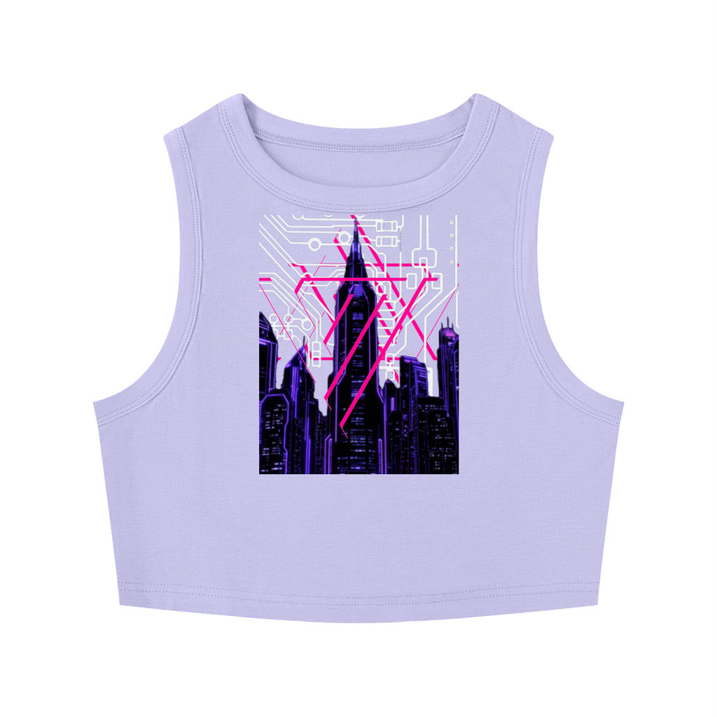 Digital Neon Crewneck Crop Tank