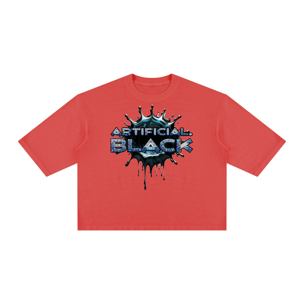 Unisex Vintage Blinged Out Splater Boxy T