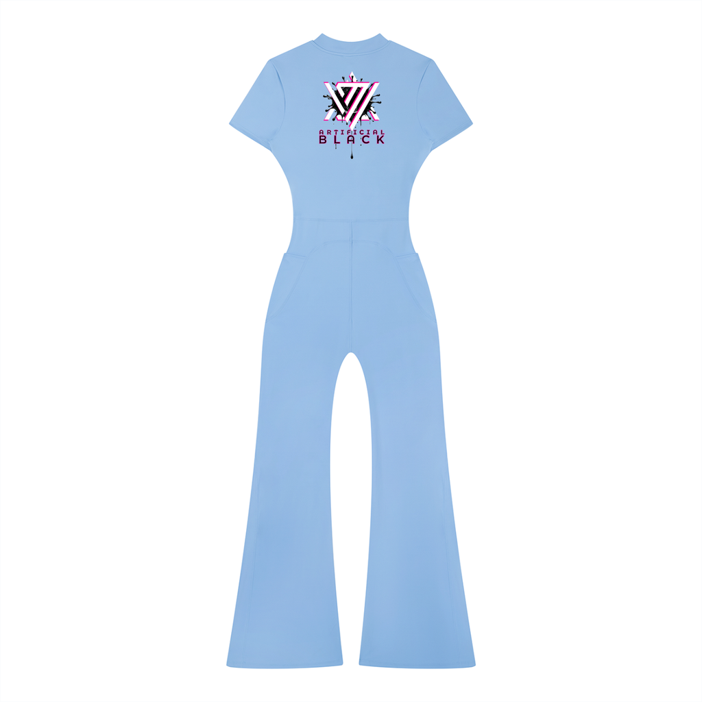 Women’s Tight Flared Leg Quarter-Zip Jumpsuit