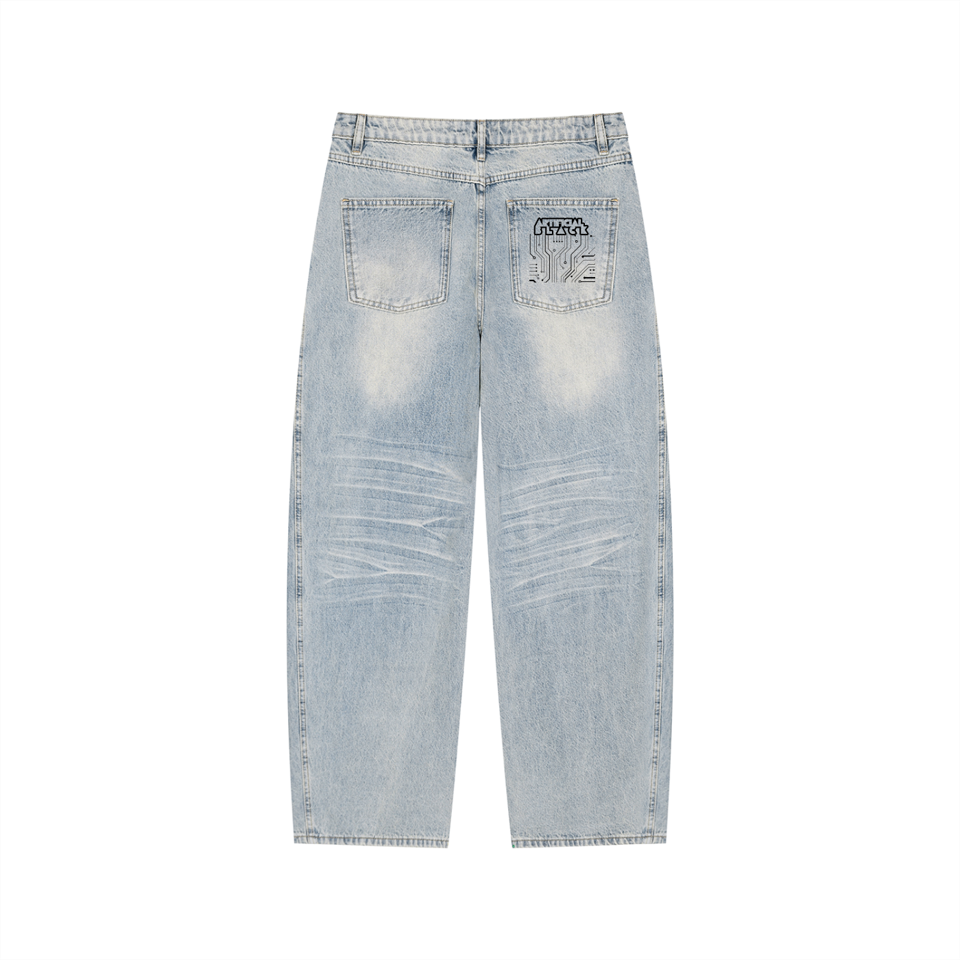 Men’s Digitally Enhanced Enzyme Washed Wide Leg Jeans