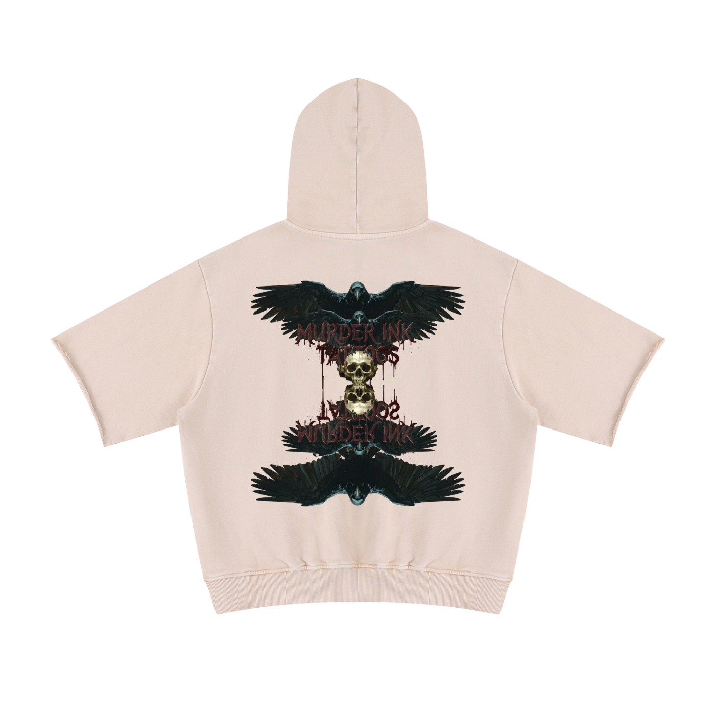 Unisex Murder Ink Tattoos Short Sleeve Hoodie