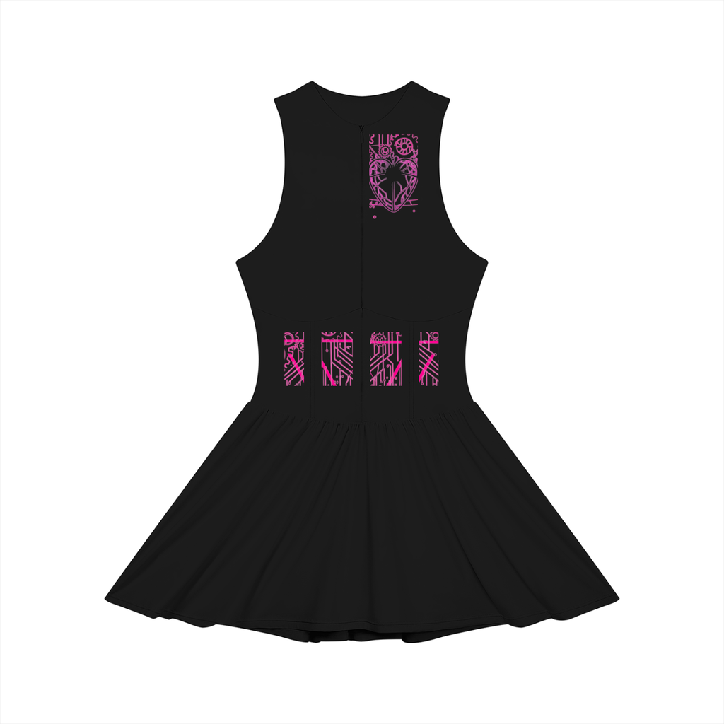 Digital City Nights Sleeveless Full-Zip Dress