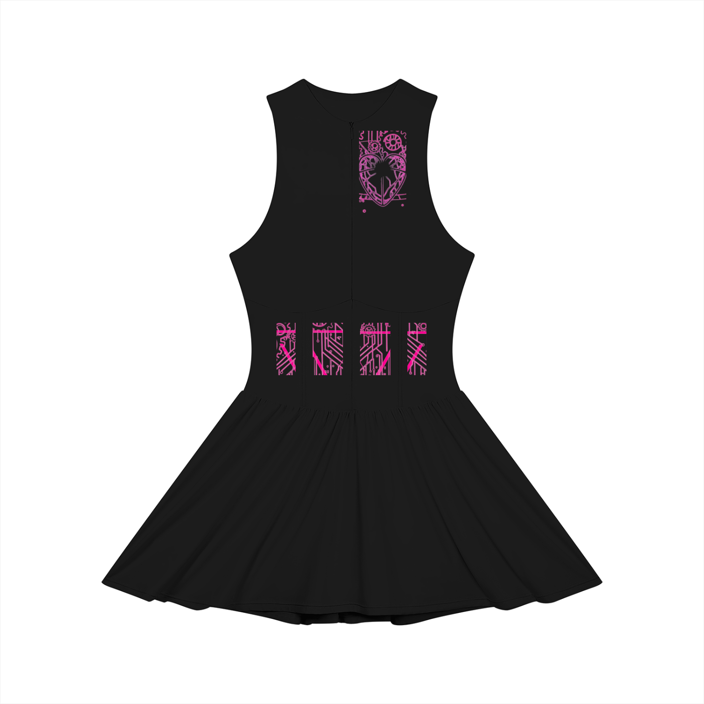 Digital City Nights Sleeveless Full-Zip Dress