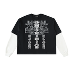 Layered Contrast Sleeve Space Shirt